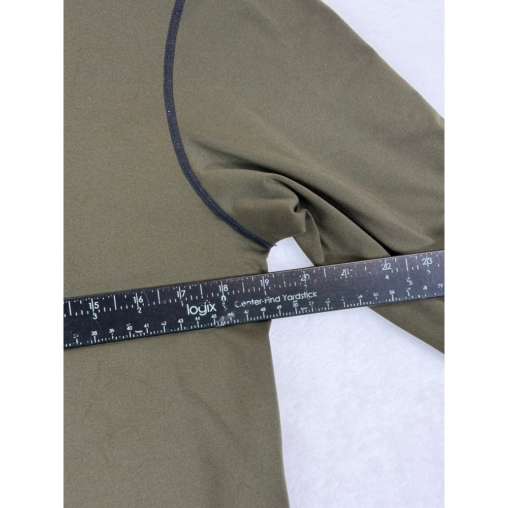 Nike Pro Combat Dri-FIT Mens Long Sleeve Mock Neck Compression Shirt Olive Green - Picture 8 of 10